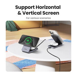 Ugreen 2-in-1 MagSafe trådlös laddare, 15 W