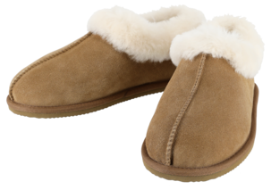 Varma innetofflor mocka dam och herr, beige
