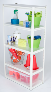 Bred hylla med 5 hyllplan, metall, 91,5x46x183 cm