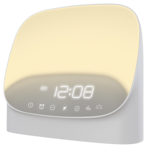 Wake-up light vekkerklokke med lyd og lys