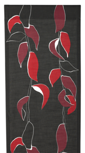 Panelgardin Leaf  mönstrad 2-pack