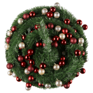 Pop up-juletre 180 cm pyntet med 90 julekuler