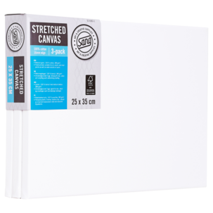 Målarduk, canvas med ram, bomull, Sang, 3-pack
