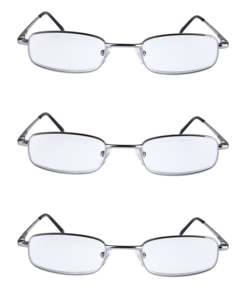 Läsglasögon metall, 3-pack