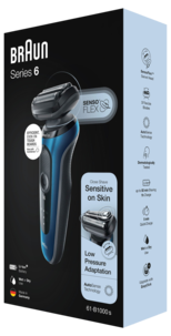 Braun Series 6 61-B1000s blå, rakapparat Wet & Dry