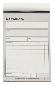 Kassanota A6 med kopia