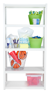 Bred hylla med 5 hyllplan, metall, 91,5x46x183 cm