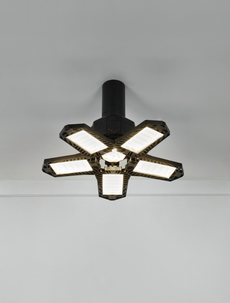 Garasje- og bodlampe med 5 justerbare blad, 22 W