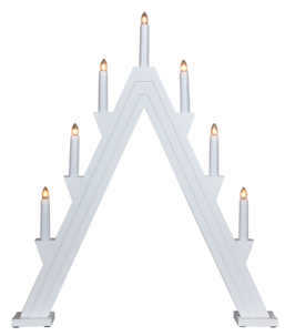 Adventsljusstake Northlight Djura, trä, 7 ljus, vit