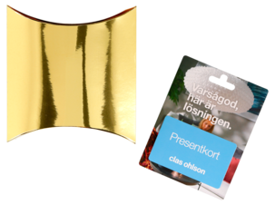 Presentförpackning guld, 15 x 15 x 4 cm