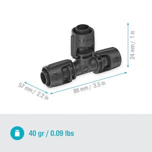 Gardena T-koppling 13 mm, 1/2 tum, 2-pack