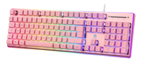 Deltaco Gaming GAM-121-RGB-P tangentbord, rosa