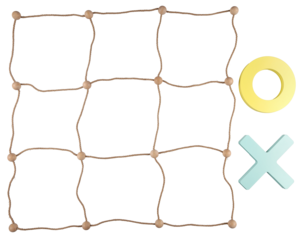 Tre på rad i tre, utendørs, fra 3 år