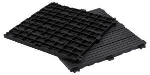 Trall balkong plast, grå golvplattor, 4-pack