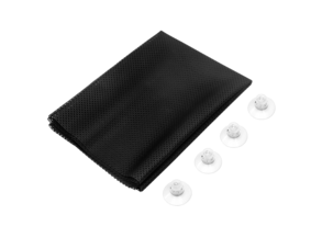 Gardin med sugekopp, solskjerming mesh, svart