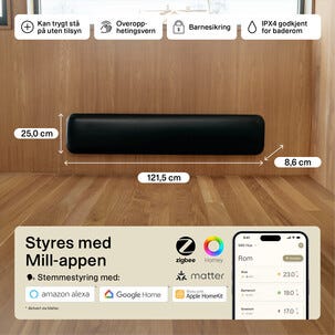 Mill Invisible Smart wifi-ovn Gen. 4, svart, 1050 W