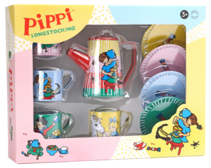Micki Pippi dockservis i plåt, 10 delar, från 3 år