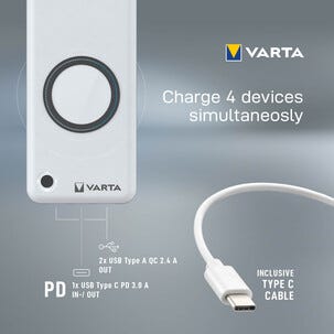 Varta Wireless powerbank trådlös 15 000 mAh