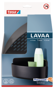 Tesa Lavaa Suihkukori kulmaan, itsekiinnittyvä, musta
