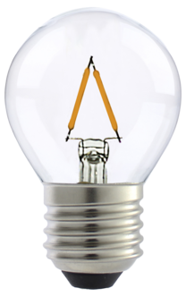 Klotlampa dimbar LED E27 1 W, varmvit