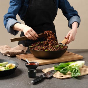 Stekepinsett i akasietre, 29,5 cm