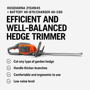 Husqvarna 215iHD45 batteridrevet hekksaks 1 batteri, 36V