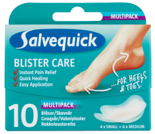 Skavsårsplåster Salvequick Foot Care, 10-pack