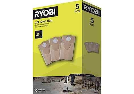 Ryobi dammsugarpåsar 20 liter RAKWDV05, 5-pack