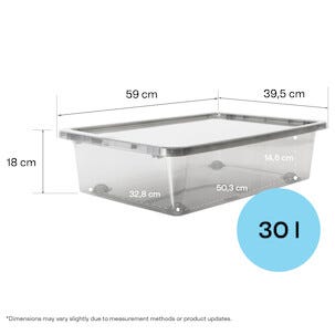 Bedroller Modul liten sänglåda med hjul, 30 liter