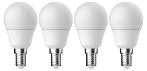 Klotlampa LED E14 2,2 W, varmvit, 4-pack
