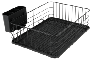 Diskställ med bricka och bestickkorg, metall, 43 cm