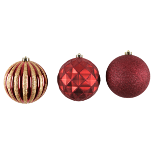 Stora julgranskulor återvunnen plast 15 cm, 3-pack