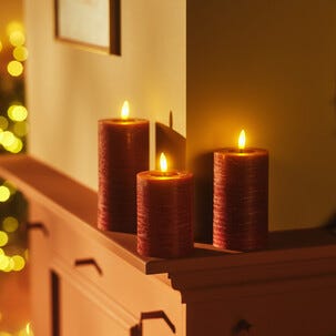 Kubbelys LED rød med flammende lys