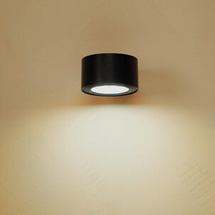 Vegglampe oppladbar, dimbar LED, USB, svart