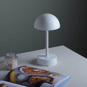 Northlight Langaton pöytävalaisin, ladattava akku, valkoinen