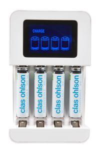 Batteriladdare LCD med 4 x HR03