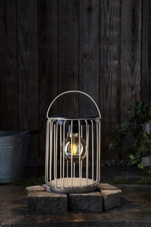 Northlight solcellslykta stål grå LED