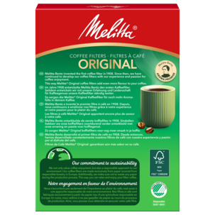 Melitta kaffefilter 102 original, 80-pakning