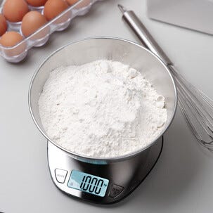 Digital köksvåg med skål, rostfritt stål