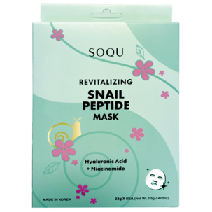 SOQU K-beauty koreansk maske, ansiktsmaske, 5-pakning