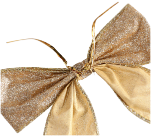 Rusetti joulukuuseen, glitter 4 kpl