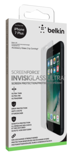 Skärmskydd för iPhone 7 Plus, 8 Plus, Belkin ScreenForce InvisiGlass Ultra