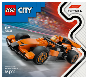 LEGO City 60442 F1-kuljettaja ja McLaren-kilpa-auto, yli 6-vuotiaille