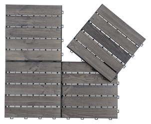 Gulvplater, treheller, gråbeiset gran, 4-pakning