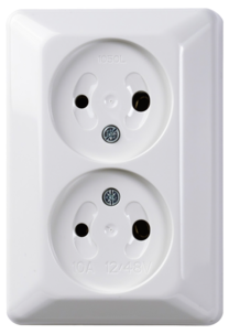 Elko RS 2-vägs utanpåliggande vägguttag 12/48 V