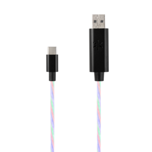 USB-A til USB-C ladekabel med lyseffekt, 1 m