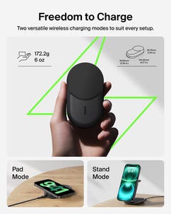 Belkin UltraCharge 3 in 1 vikbar Qi2-laddare, 25W