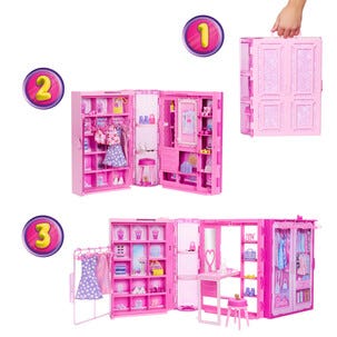 Barbie med drömgarderob, från 3 år