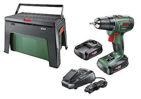 Skruvdragare Bosch PSR 1800 LI-2 med Step & Workbox
