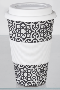 Mugg med silikonlock, bambu